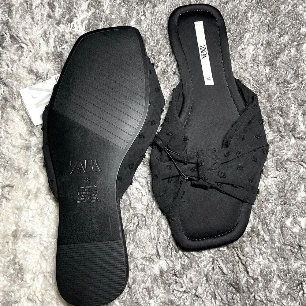 NWT Zara Flat Sandals With Knot - Picture 5 of 6